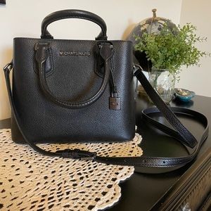 Black Michael Kors Pebbled leather crossbody purse